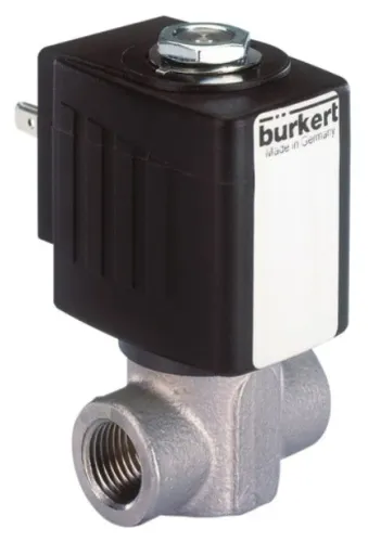 Steam solenoid valve Burkert type 6240 - Servo-assisted 2/2-way piston valve